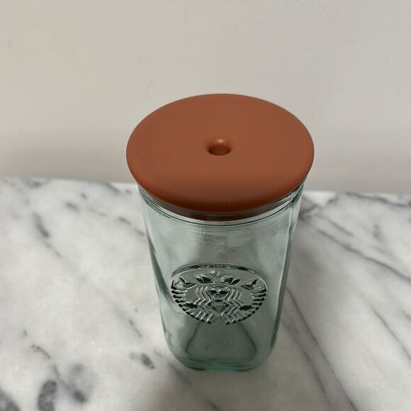 Starbucks Recycled Glass cold cup Tumbler with Lid triangular - Picture 8 of 9